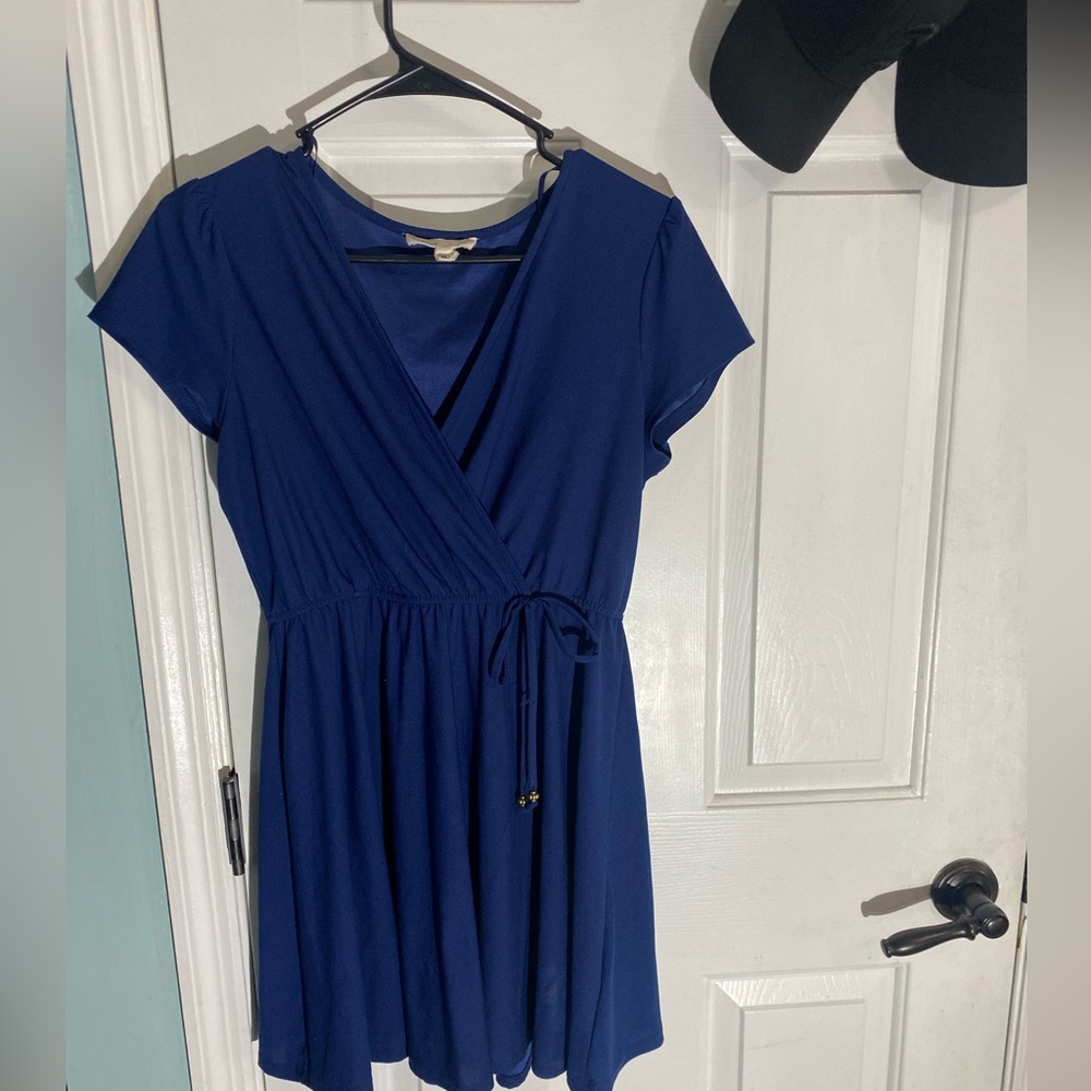 BeBop Deep Blue Wrap Mini Dress